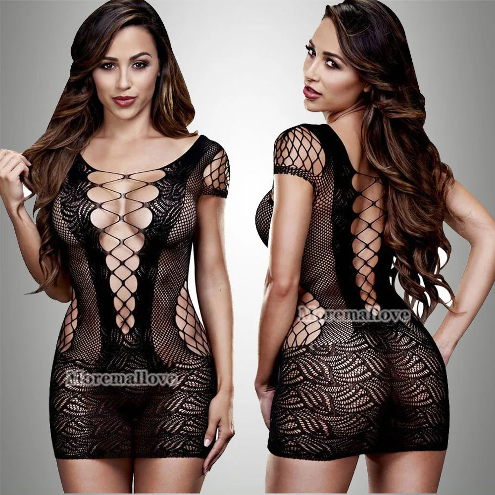 Sexi Women Fishnet Night Dress Hot Bodycon Clubwea