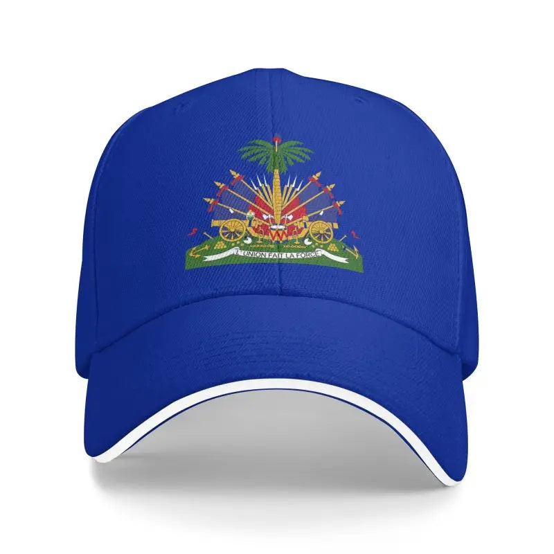 Haitian Flag Print Baseball Cap Outdoor Travel Sport