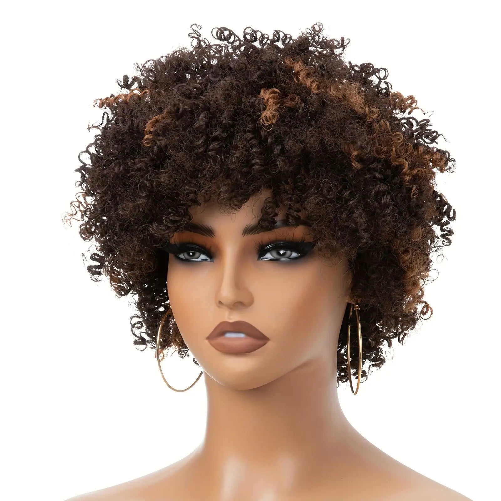 Highlight Afro Kinky Curly Human Hair Wigs
