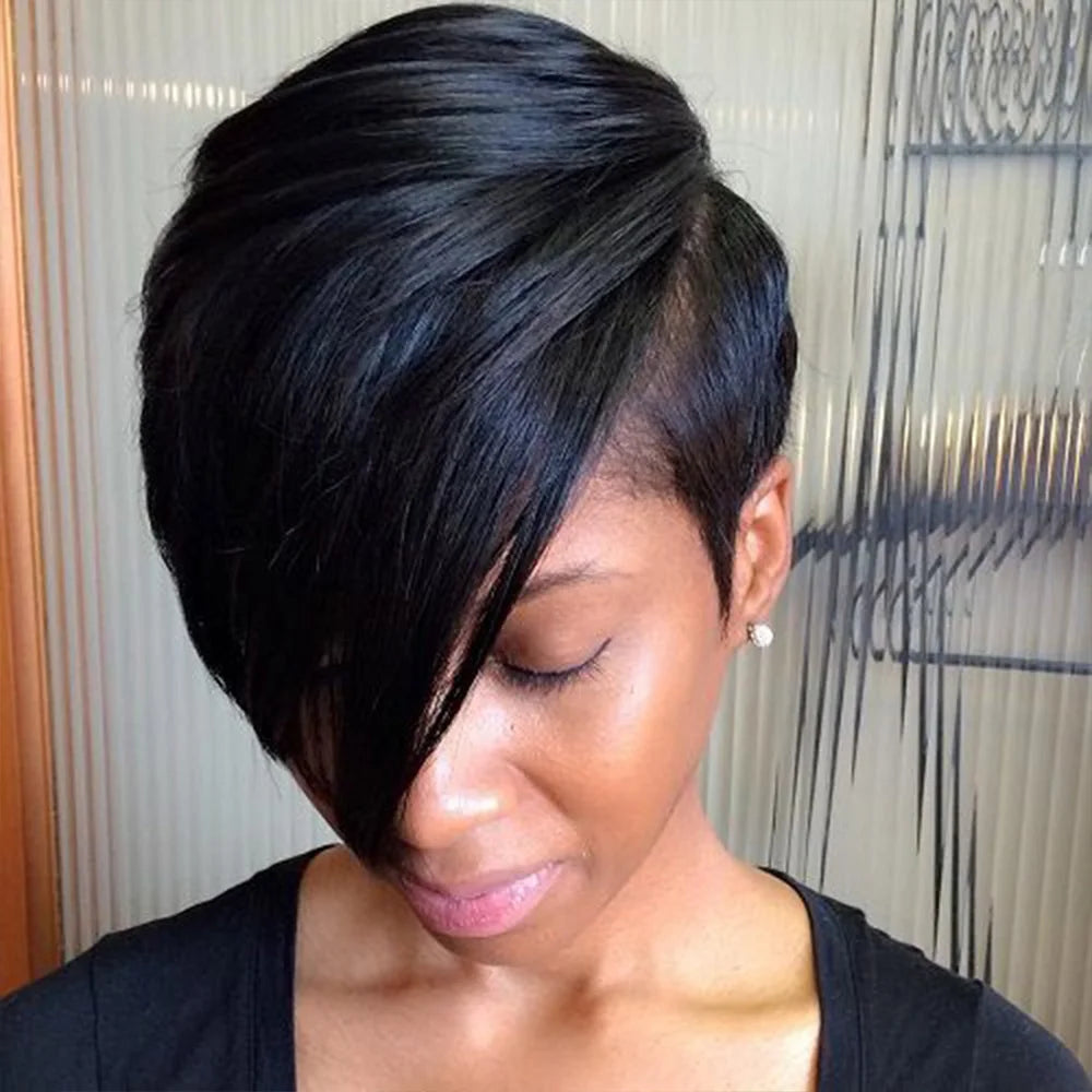 Human Hair Short Pixie Cut Wig Layered Pixie Cut Wig