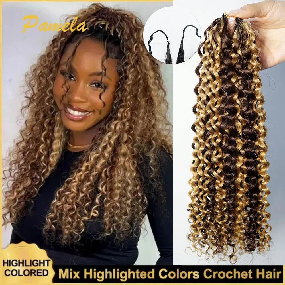 Highlight Colored Feather Crochet Hair 4/27 or Woman
