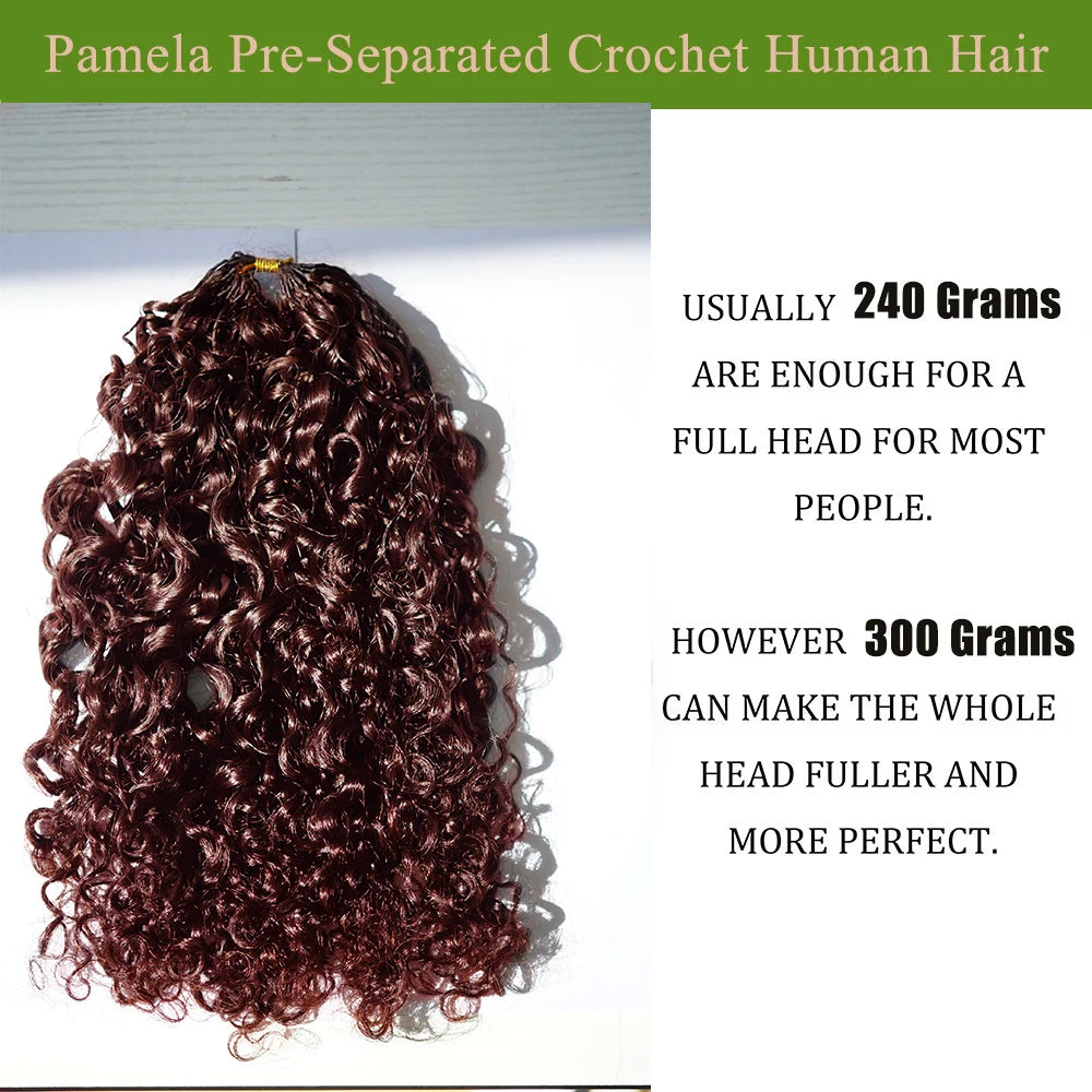 Chocolate Brown Color Burmese Curly Feather Crochet Human hair