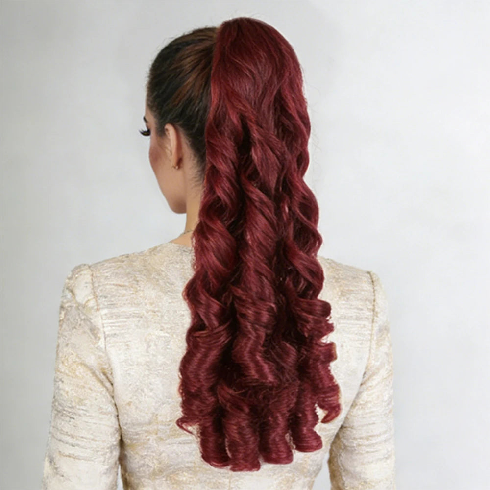 Wavy Hair Ponytail Extensions Wig Synthetic
