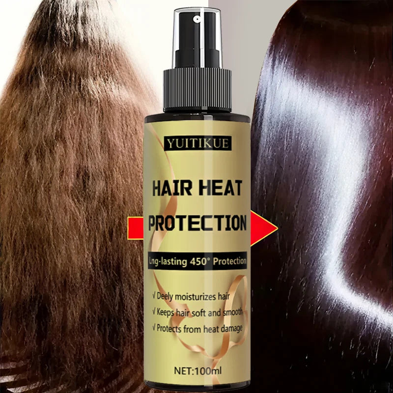 Hair heat protection spray, long-lasting