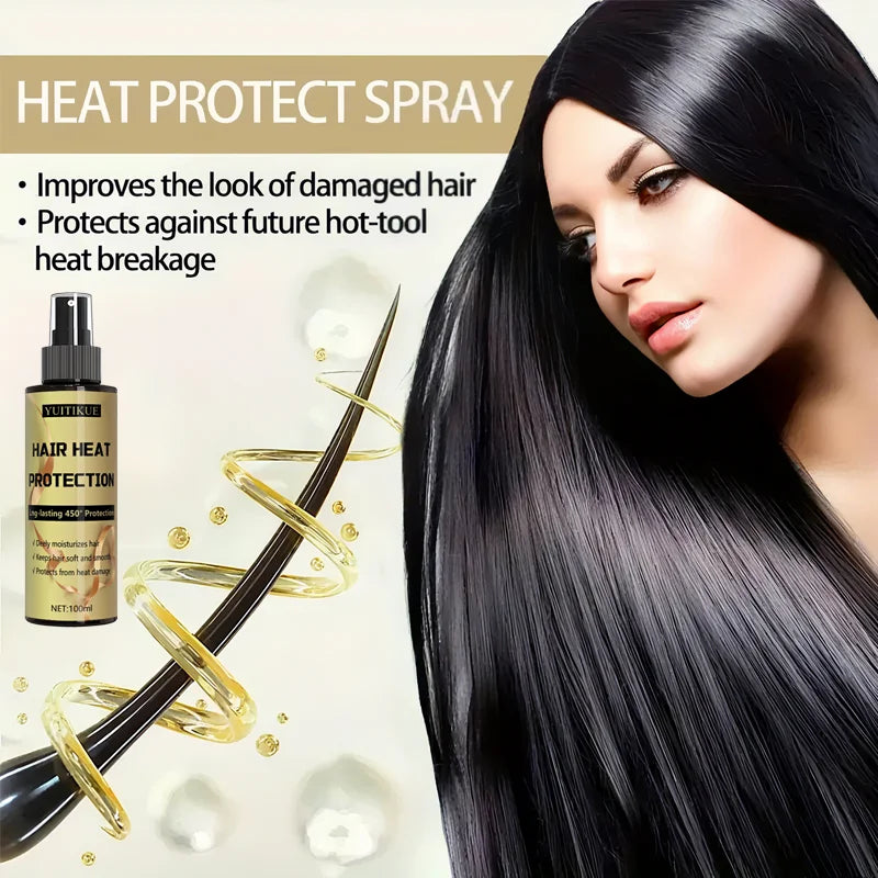 Hair heat protection spray, long-lasting