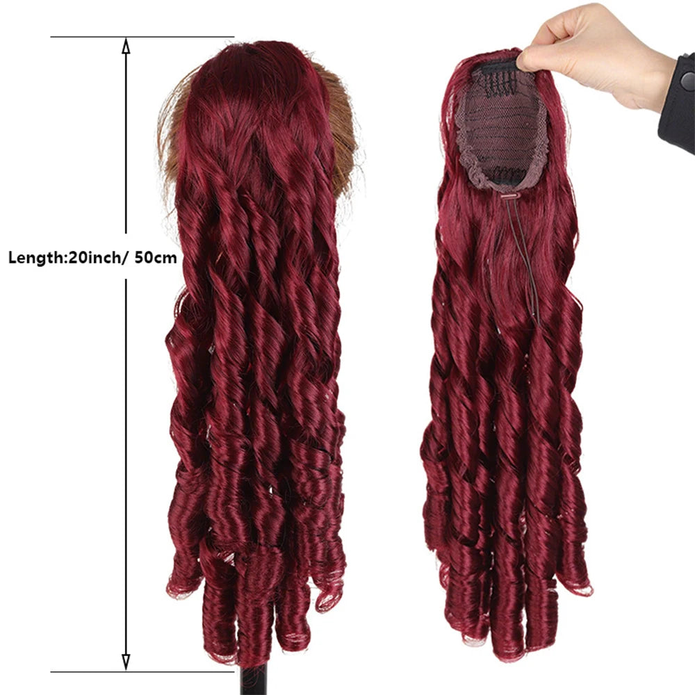 Wavy Hair Ponytail Extensions Wig Synthetic