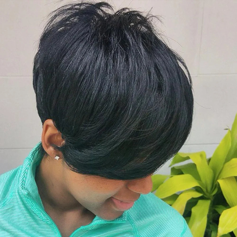 Human Hair Short Pixie Cut Wig Layered Pixie Cut Wig