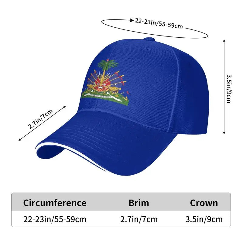 Haitian Flag Print Baseball Cap Outdoor Travel Sport