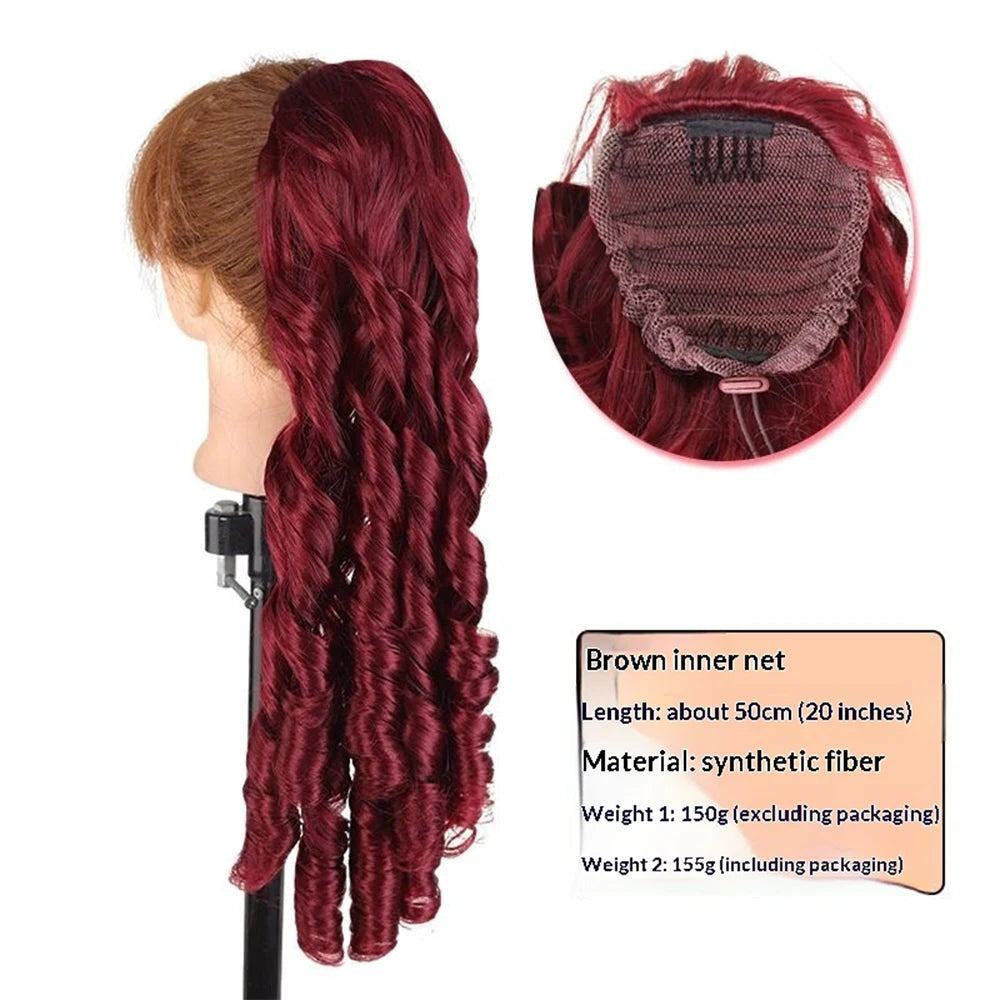 Wavy Hair Ponytail Extensions Wig Synthetic