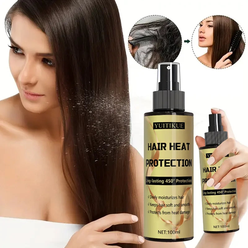 Hair heat protection spray, long-lasting