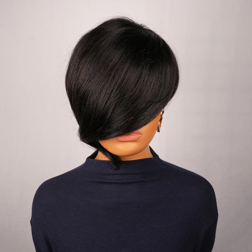 Human Hair Short Pixie Cut Wig Layered Pixie Cut Wig