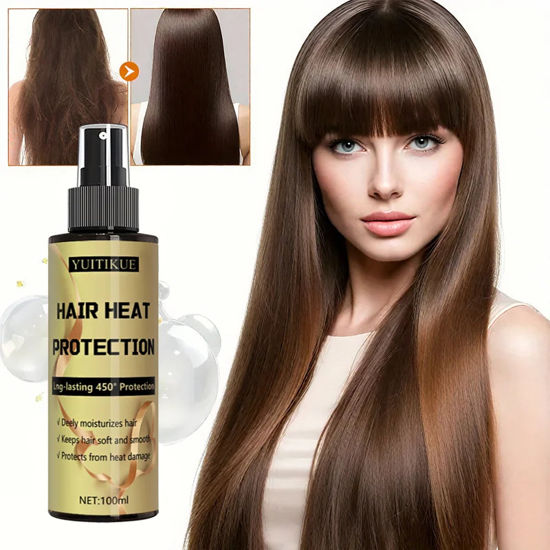 Hair heat protection spray, long-lasting