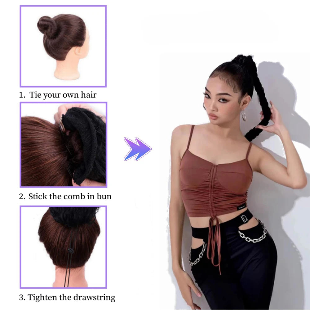 Wavy Hair Ponytail Extensions Wig Synthetic