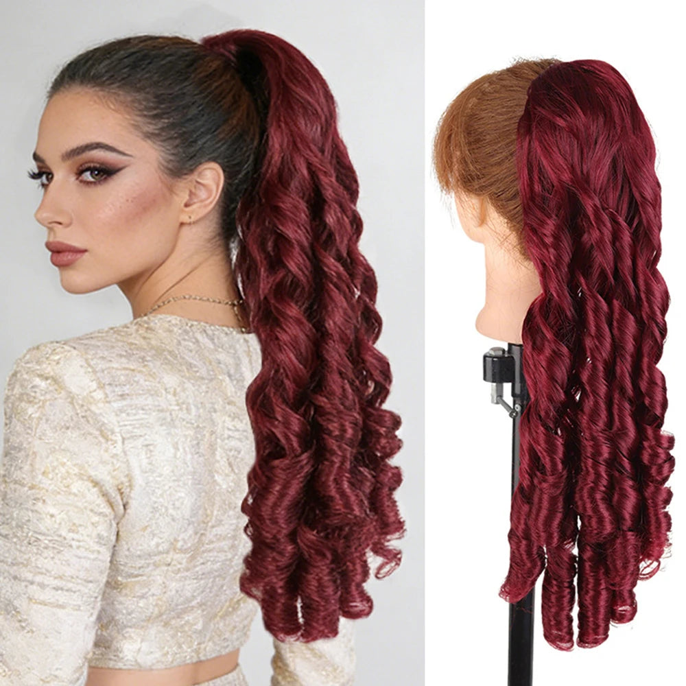 Wavy Hair Ponytail Extensions Wig Synthetic