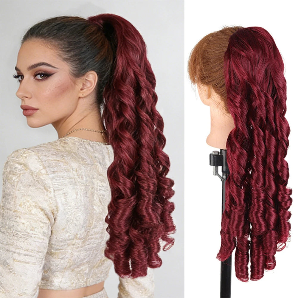 Wavy Hair Ponytail Extensions Wig Synthetic